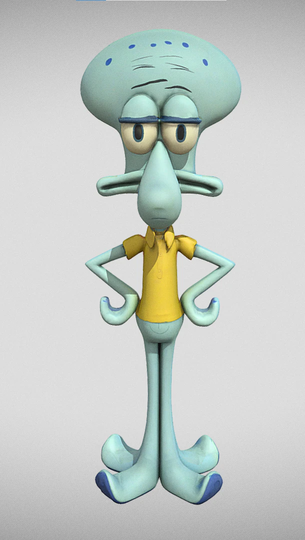 Squidward 3D Model .c4d .max .obj .3ds .fbx .stl .blend 