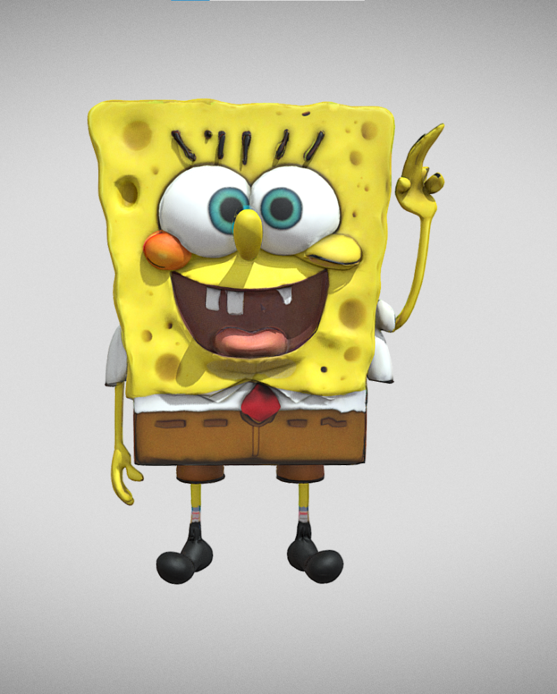 Spongebob 3D Model .c4d .max .obj .3ds .fbx .stl .blend 