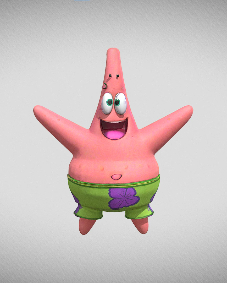 Patrick Star 3D Model .c4d .max .obj .3ds .fbx .stl .blend