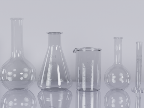 Medical flasks 3D Model