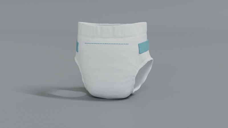 Diaper Model 3D .c4d .max .obj .3ds .fbx .stl .blend