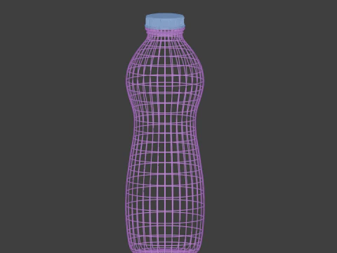 Medium bottle of yogurt 3D Model