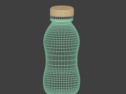 Small bottle of yogurt 3D Model