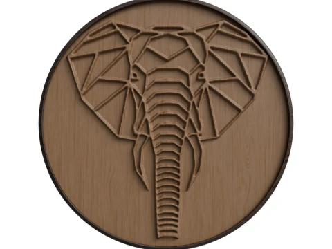 Elephant and Wolf Keychain 3D Model