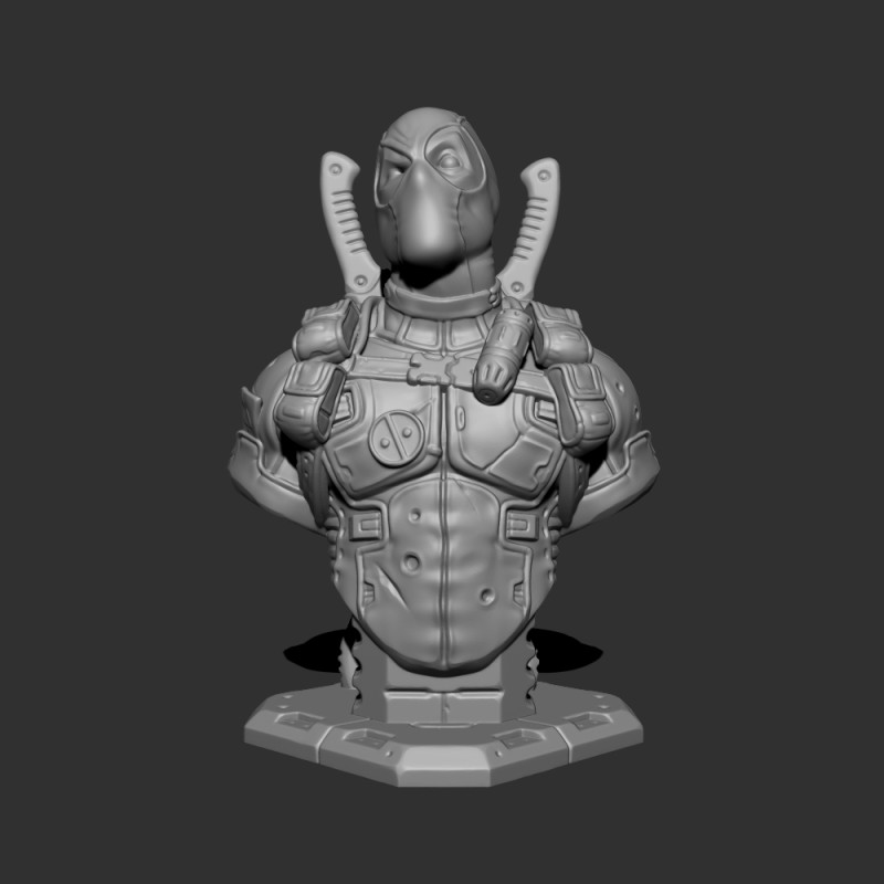 DEADPOOL BUST 3D print model 3D Принт Модель .c4d .max .obj .3ds .fbx .stl .blend 
