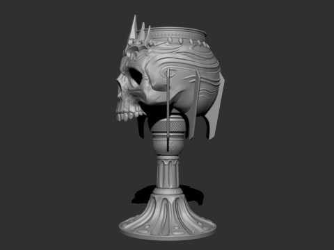 Skull Goblet 3D print model Modèles 3D en vedette