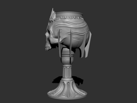 Skull Goblet 3D print model Modèles 3D en vedette