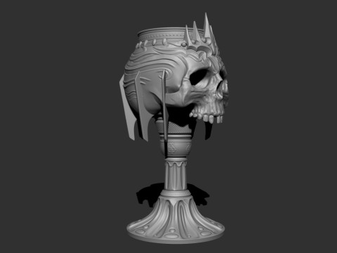 Skull Goblet 3D print model Modèles 3D en vedette