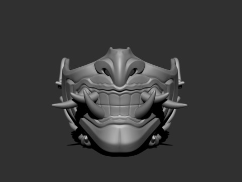 Japanese Demon Mask 3D Print Model