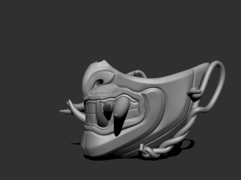 Japanese Demon Mask 3D Baskı Modeli