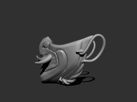 Japanese Demon Mask 3D Print Model