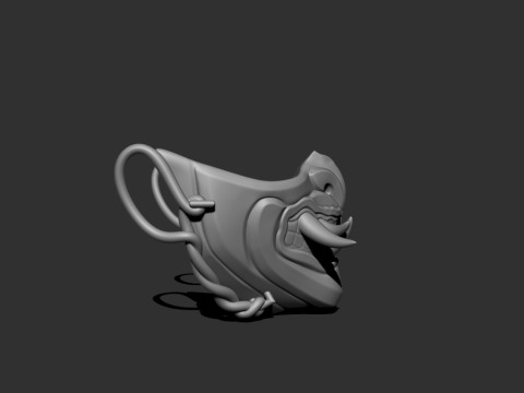 Japanese Demon Mask 3D Baskı Modeli