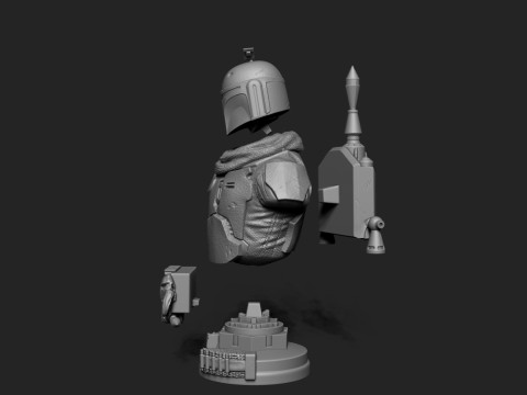 Boba Fett Bust 3D print model 3D Baskı Modeli