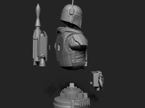 Boba Fett Bust 3D print model 3D Baskı Modeli