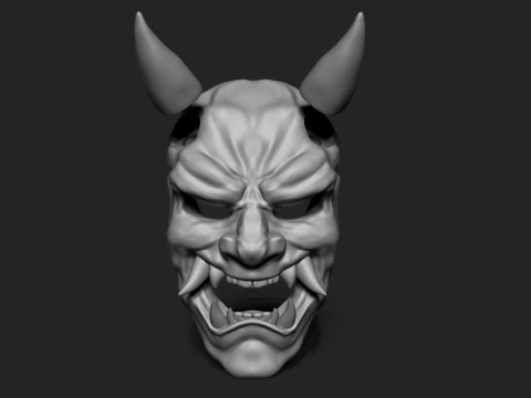 Oni Mask - Traditional Japanese Demon Mask 3D Print Model