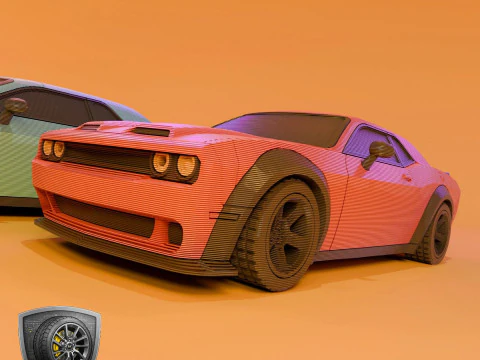 Bold Muscle Car - Printable - STL files - Personal Use 3D Print Model