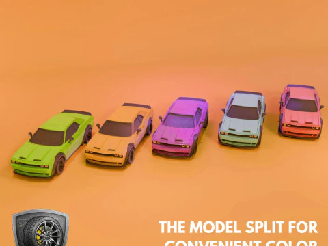 Bold Muscle Car - Printable - STL files - Personal Use 3D Print Model