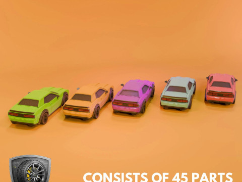 Bold Muscle Car - Printable - STL files - Personal Use 3D 프린트 모델