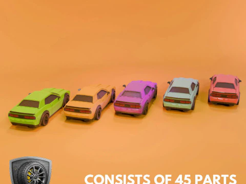 Bold Muscle Car - Printable - STL files - Personal Use 3D Print Model