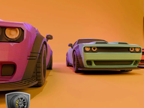 Bold Muscle Car - Printable - STL files - Personal Use 3D Print Model