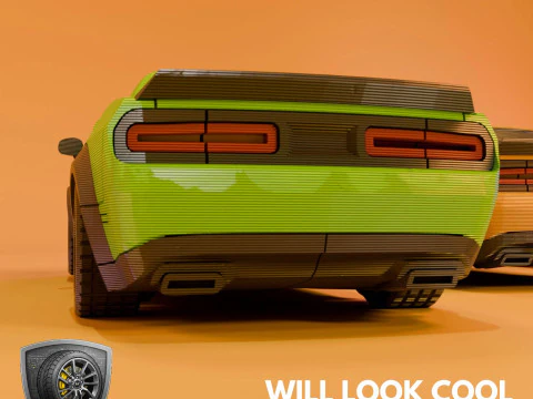 Bold Muscle Car - Printable - STL files - Personal Use 3D Print Model