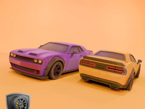 Bold Muscle Car - Printable - STL files - Personal Use 3D 프린트 모델