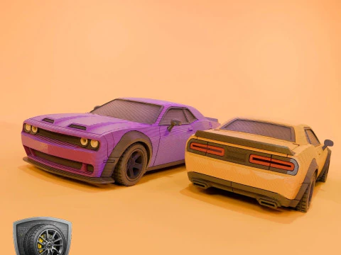 Bold Muscle Car - Printable - STL files - Personal Use 3D Print Model