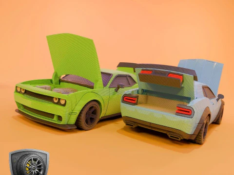 Bold Muscle Car - Printable - STL files - Personal Use 3D Print Model