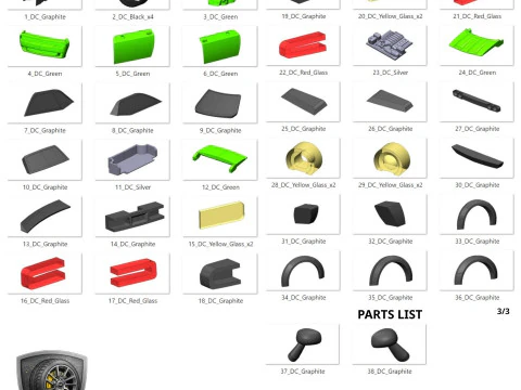 Bold Muscle Car - Printable - STL files - Personal Use 3D Print Model