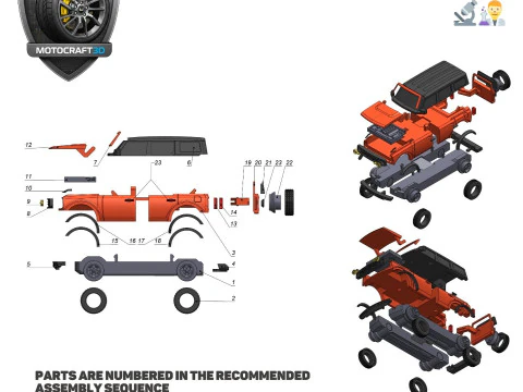 Awesome Off-Roader - Printable - STL files - Personal Use 3D Print Model