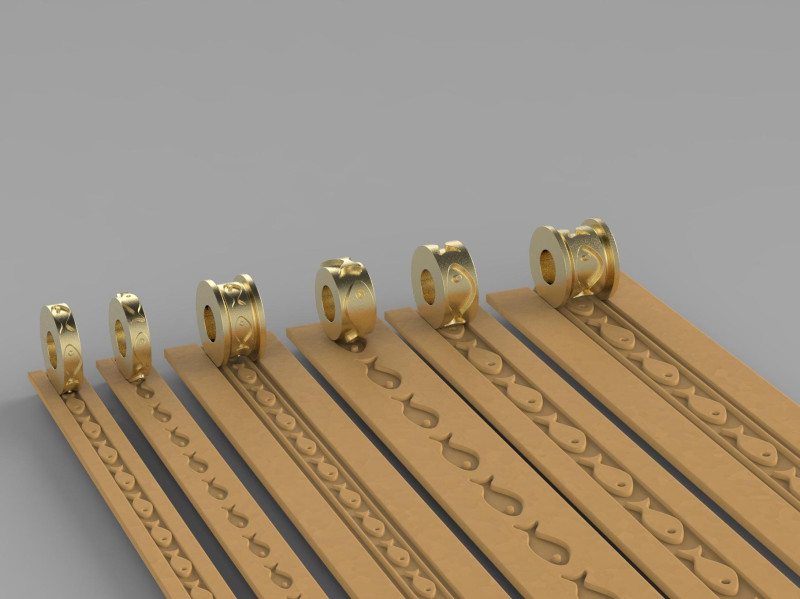 Texture Rollers Wheels for Leather Clay Patterns Ornament for Jewelery T603 3D Принт Модель .c4d .max .obj .3ds .fbx .stl .blend