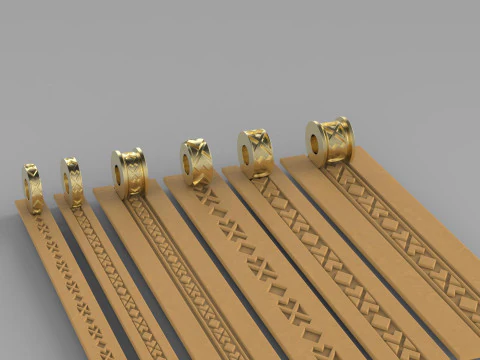 Koła z rolkami teksturowymi do sk&oacute;rzanych wzor&oacute;w glinianych Ozdoba do biżuterii T604 Model do druku 3D