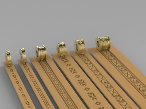 Texture Rollers Wheels for Leather Clay Patterns Ornament for Jewelery T605 3D Print Model