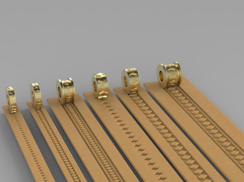 Texture Rollers Wheels for Leather Clay Patterns Ornament for Jewelery T606 3D Print Model .c4d .max .obj .3ds .fbx .stl .blend