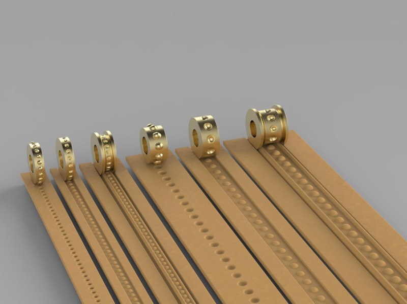 Texture Rollers Wheels for Leather Clay Patterns Ornament for Jewelery T607 Modello di stampa 3D .c4d .max .obj .3ds .fbx .stl .blend