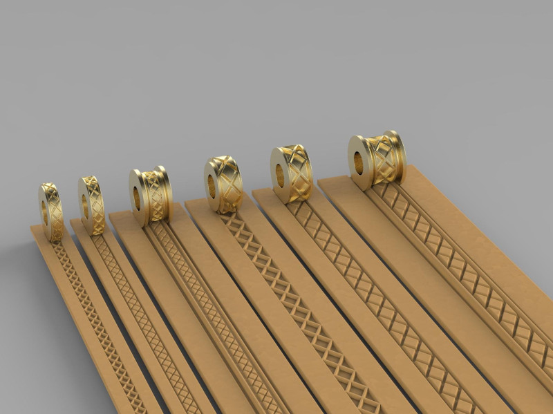 Texture Rollers Wheels for Leather Clay Patterns Ornament for Jewelery T608 3D 打印模型 .c4d .max .obj .3ds .fbx .stl .blend