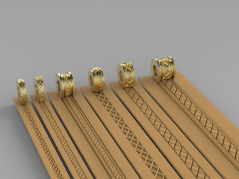 テクスチャローラーホイール 革粘土パターン用 ジュエリー用オーナメント T608 3Dプリントモデル