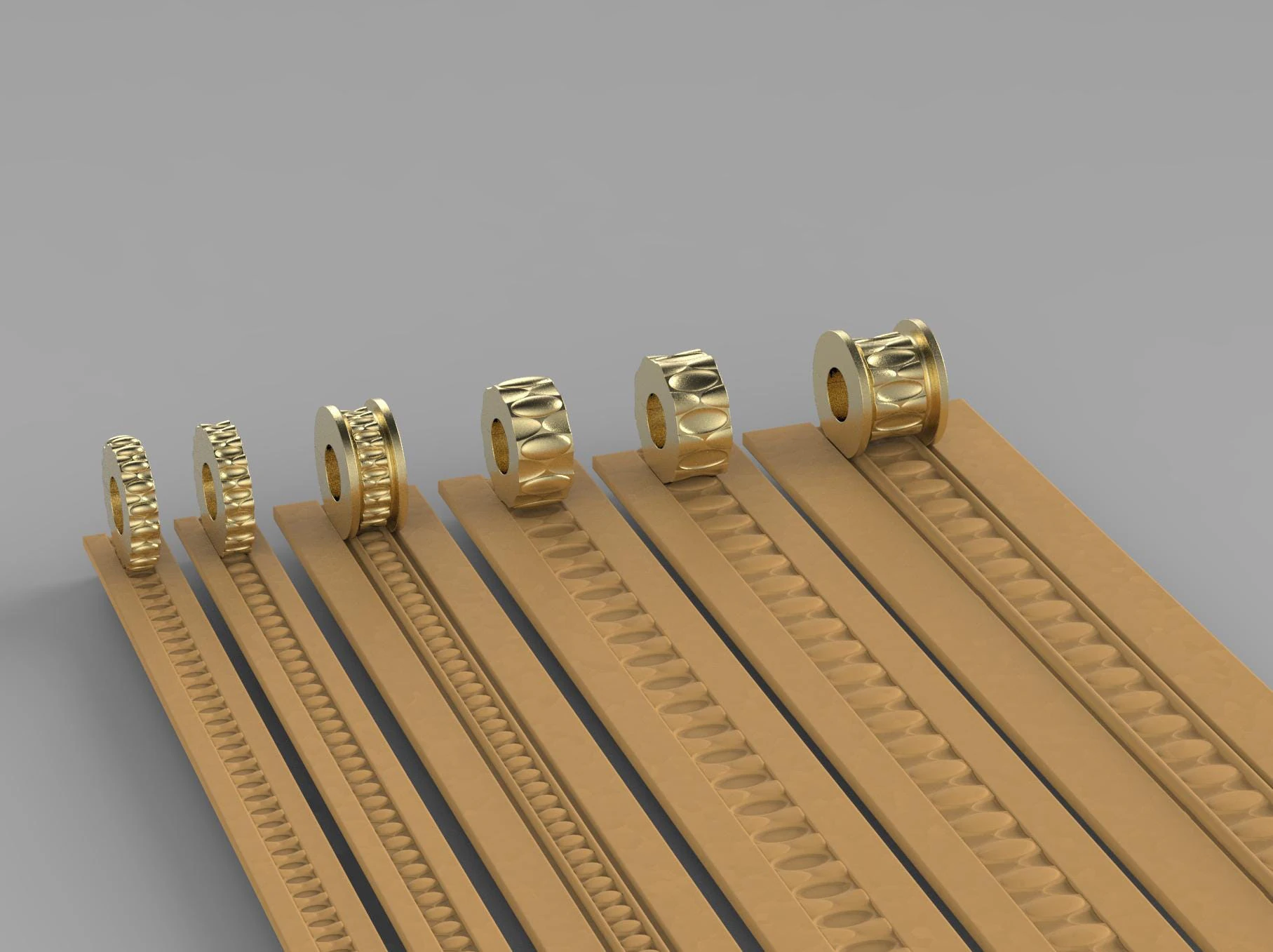 Texture Rollers Wheels for Leather Clay Patterns Ornament for Jewelery T609 3D Print Model .c4d .max .obj .3ds .fbx .stl .blend
