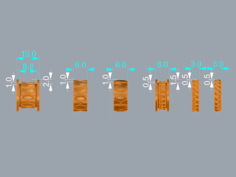 Texture Rollers Wheels for Leather Clay Patterns Ornament for Jewelery T609 3D Print Model