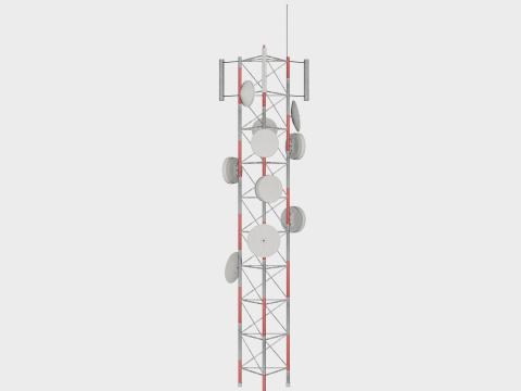 24 in 1 Communication Tower Props Collection - Game Assets - Low Poly 3D Model