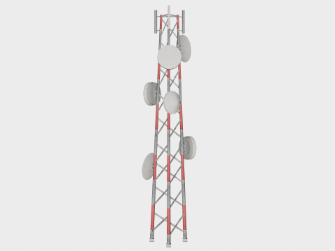 24 in 1 Communication Tower Props Collection - Game Assets - Low Poly 3D Model