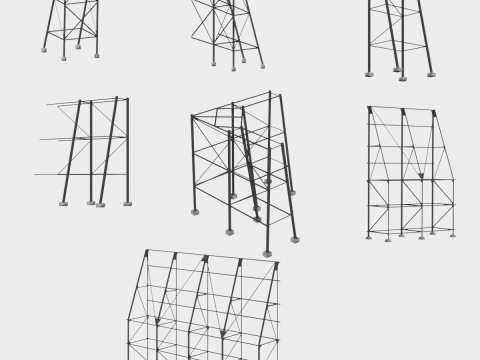 7 in 1 Billboard Frames Collection - Game Assets - Low Poly 3D Model