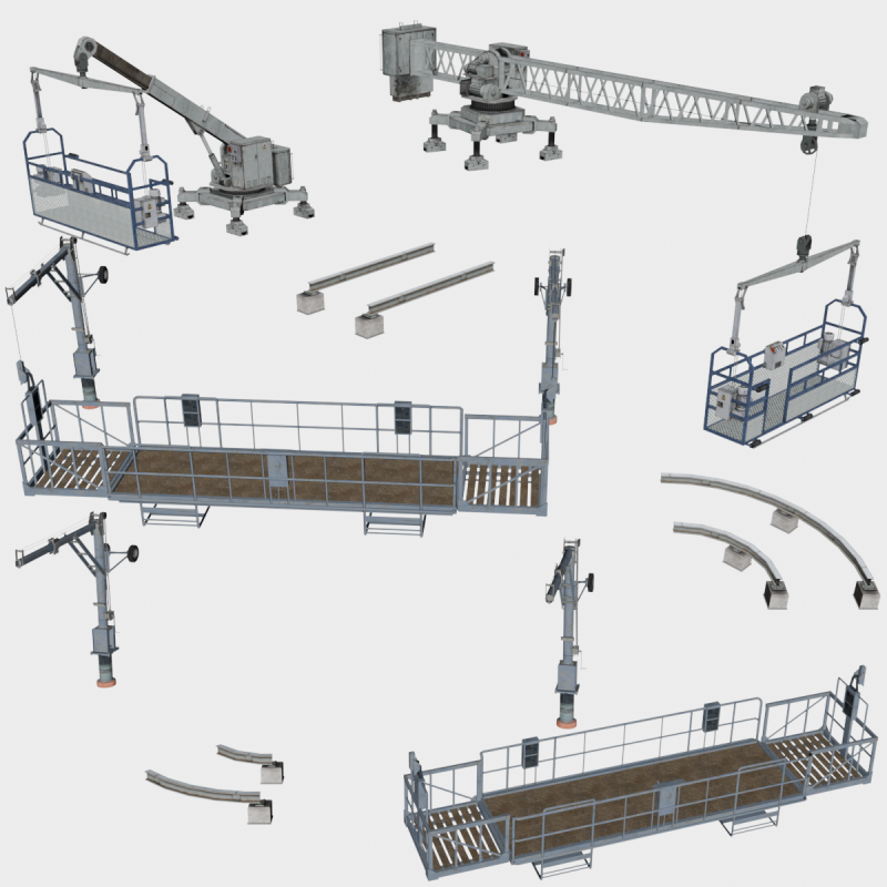 8 in 1 Building Maintenance Unit Collection - Game Assets - Low Poly 3D मॉडल .c4d .max .obj .3ds .fbx .stl .blend