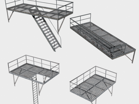 121 in 1 Rooftop Props Mega Pack - Game Assets - Low Poly Modelo 3D