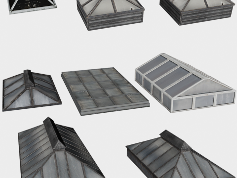 121 in 1 Rooftop Props Mega Pack - Game Assets - Low Poly Modelo 3D