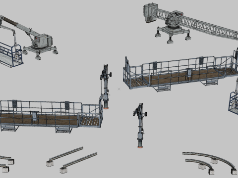 121 in 1 Rooftop Props Mega Pack - Game Assets - Low Poly Modelo 3D