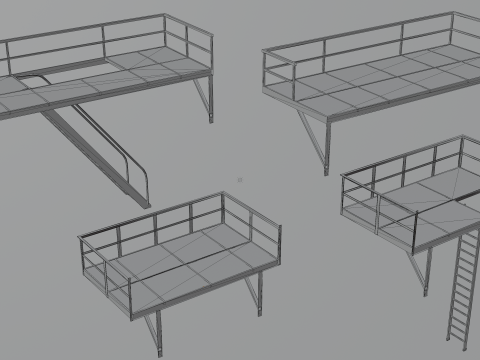 121 in 1 Rooftop Props Mega Pack - Game Assets - Low Poly Modelo 3D
