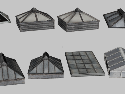 121 in 1 Rooftop Props Mega Pack - Game Assets - Low Poly Modelo 3D