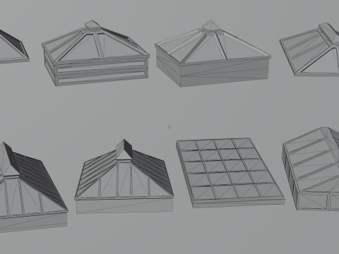 121 in 1 Rooftop Props Mega Pack - Game Assets - Low Poly Modelo 3D
