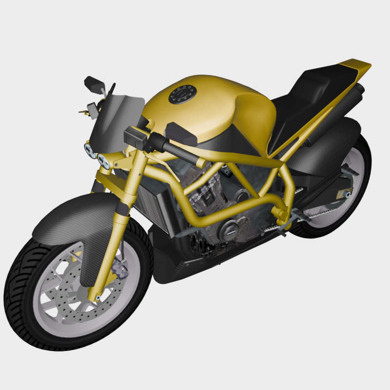 Furyblade 1100X - High Poly Sport Motorcycle Modelo 3D .c4d .max .obj .3ds .fbx .stl .blend